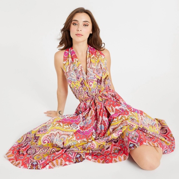 Mille Dresses & Skirts - NWT Mille Marilyn Halter Style Dress in Zanzibar Size LARGE